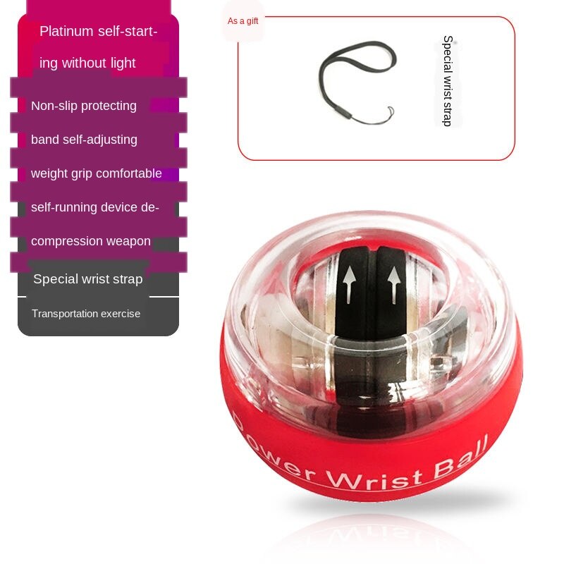 Rainbow Led Muscle Power Ball Wrist Ball Trainer Relax Gyroscope Powerball Gyro Arm Exerciser Strengthener Fitness Equipments: white