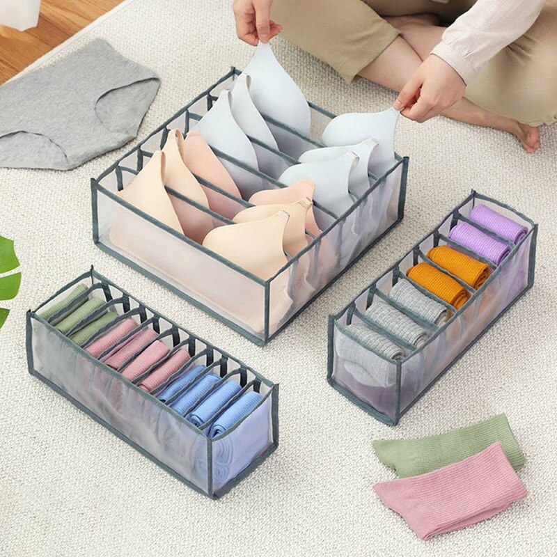 Foldable Underwear Storage Box Household Convenient Compartment Underpants Bra Organizer Drawer Socks Storager Underwear Holder