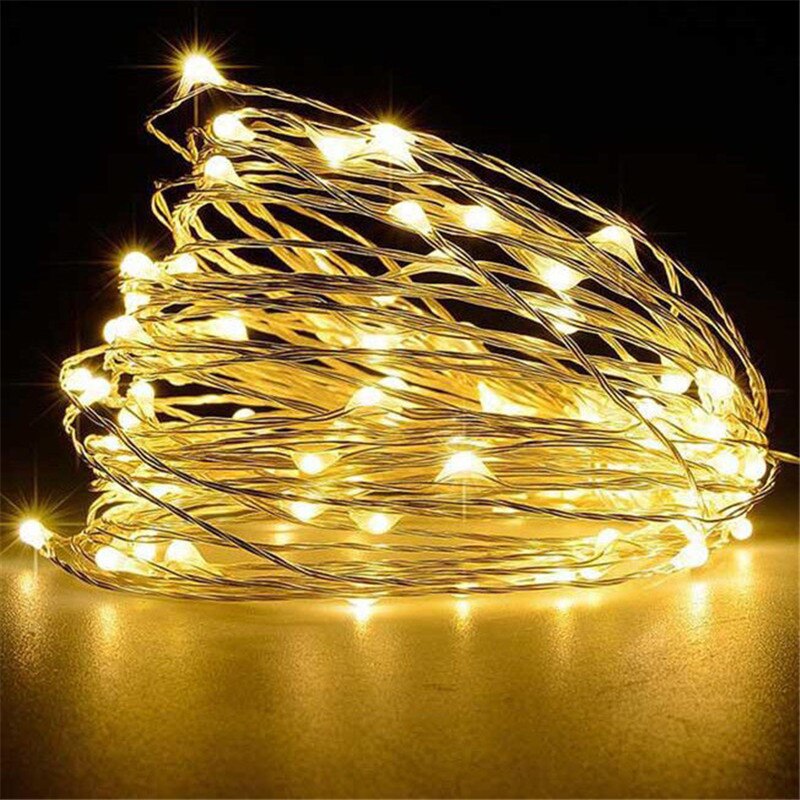 Usb Led String Licht Afstandsbediening 20M 200LED Fairy String Licht Koperdraad Voor Bruiloft Kerstvakantie Decor Lamp: warm white / 5M 50 LEDs