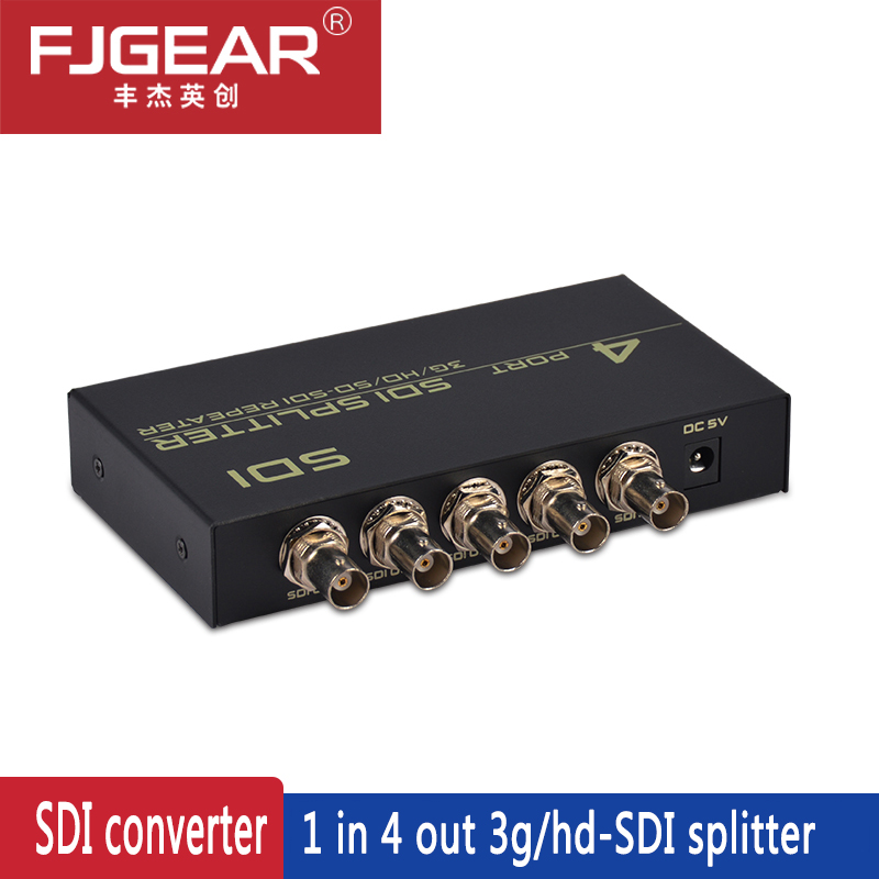 SDI Splitter 1x4 Multimedia Split Extender Full HD 1080P SDI 4 Ports Splitter SD-HD 3G-SDI for TV SDI Camera