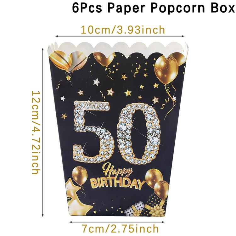 Black Gold Birthday Popcorn Box 18 years old Birthday Party Decor 18th 30th 40th 50th 60th Birthday Party Supplies Anniversary: Light Grey