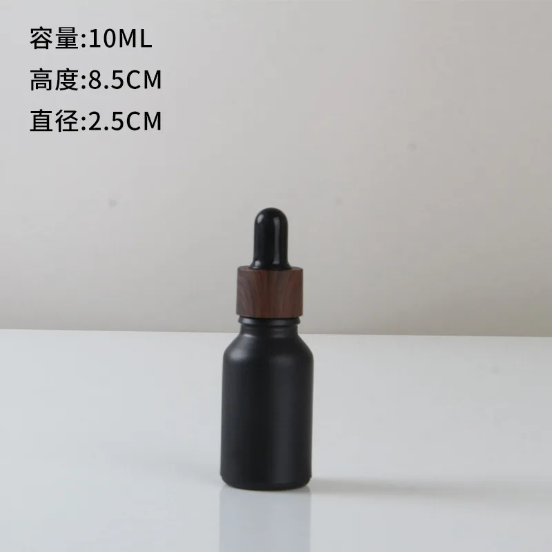 Flacon compte-gouttes vide noir givré, huile essentielle en verre, liquide d'aromathérapie, bouteille rechargeable, Pipette liquide: vert clair