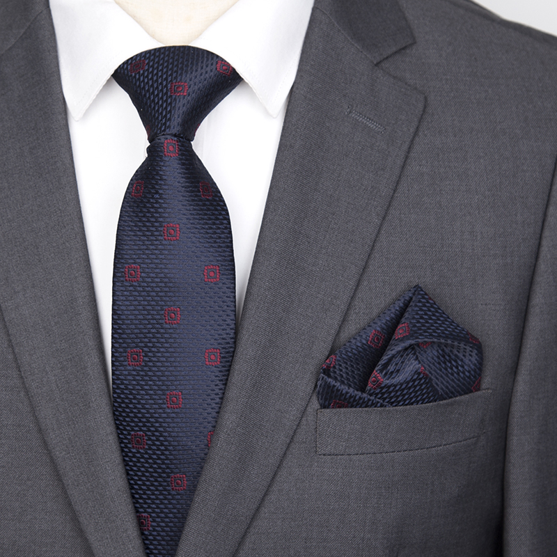 Herreslips kravatsæt jacquardternede slips til mænd stribet slips til bryllup afslappet jakkesæt smalt slips skjortetilbehør