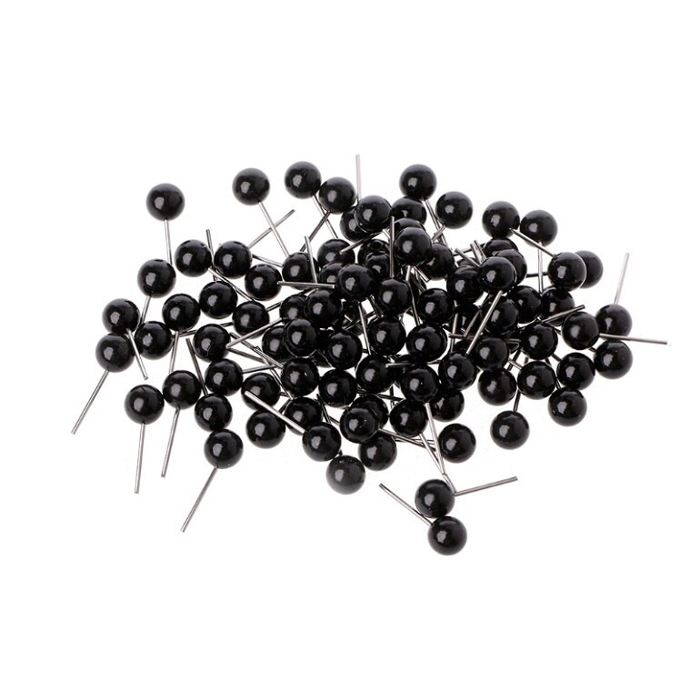 100 stk glasøjne 4 to 14mm nålefiltesæt sorte bønner marionetdukke håndværk: 8mm
