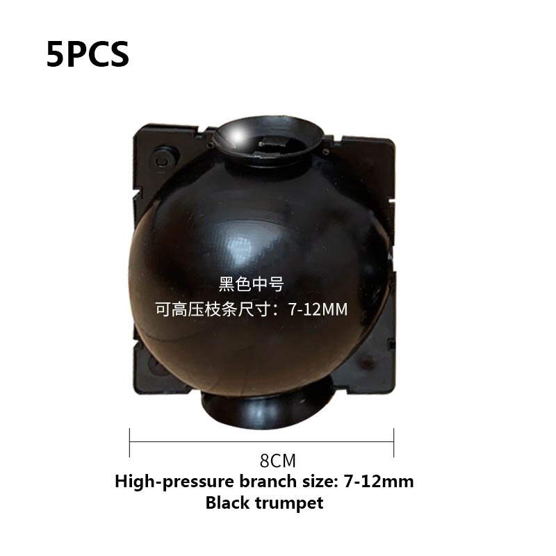 Caixa de crescimento de raiz de planta 5 peças, para jardim 5/8/12cm de diâmetro, enxertia de bola de enxertia de planta caixa de crescimento de enrolamento.: 5pcs  black m