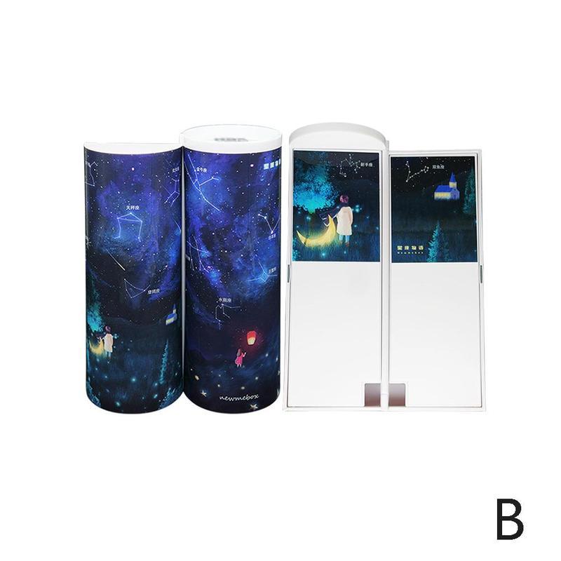 1pcs Multi-function Pencil Case Pencil Box Calculator Pen Mirror Whiteboard Reusable Erasable With Stationery Pen Y2P7: B