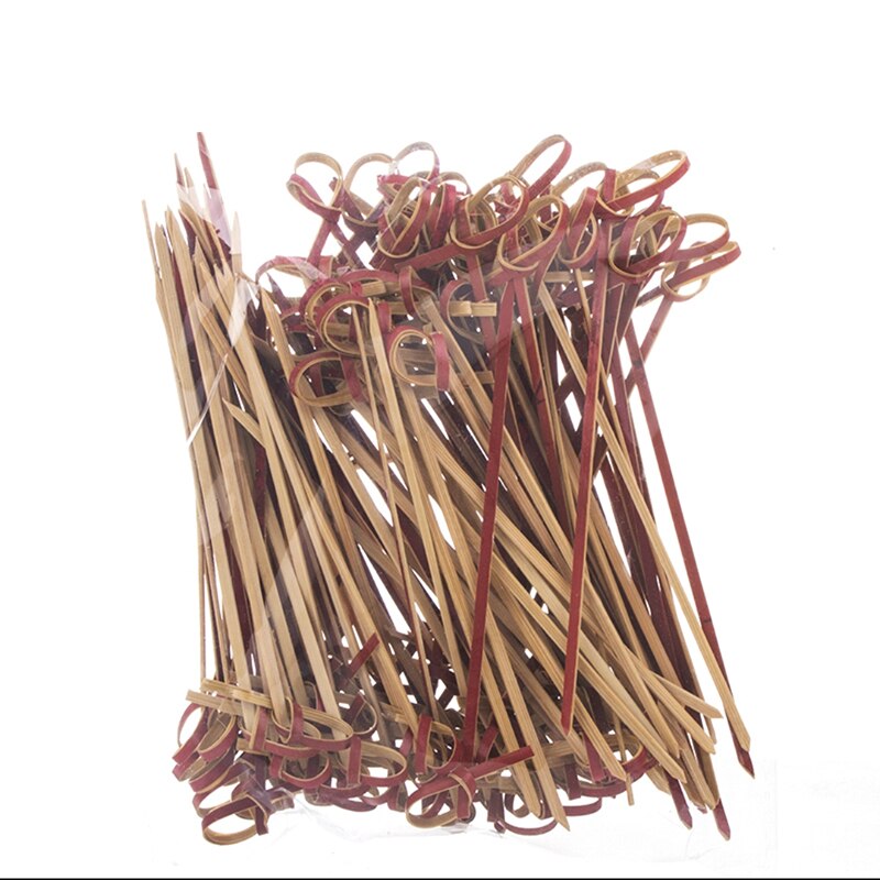 100PCS Bamboo Fruit Picks Cocktail Decoration Toothpicks Salad Sandwich Buffet Desserts Aperitif Cocktail Sticks Decoration: Style C