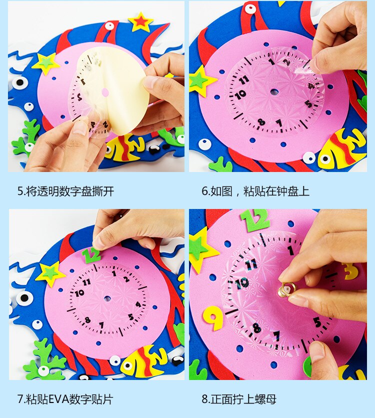 Learn Time Clock Early Education Toys Baby Model Teaching Baby Born Intelligence Toys DIY assembling
