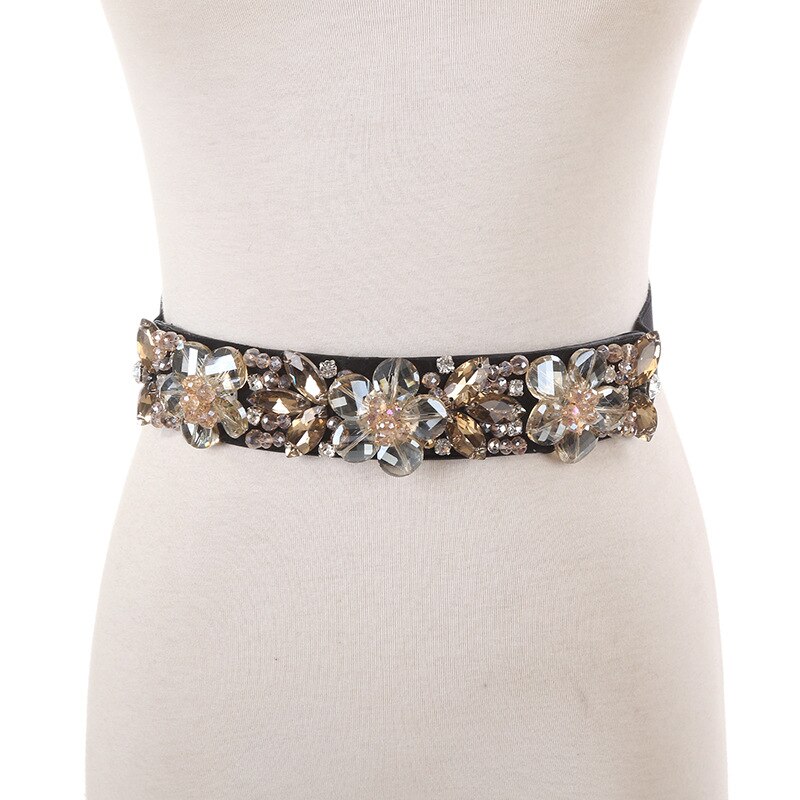 Ladies Crystal Stud Belt