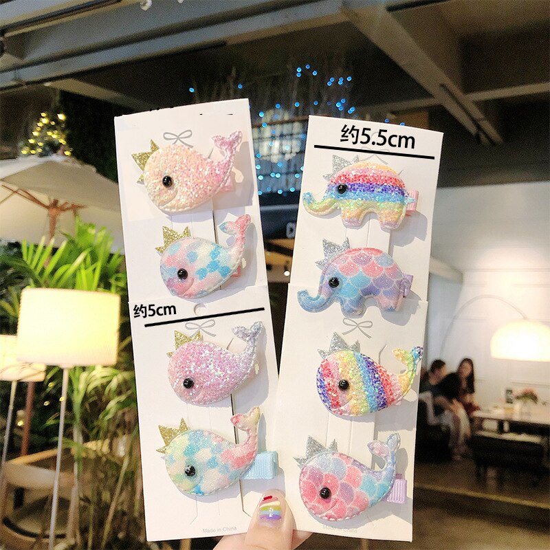 de 2 uds horquilla para niñas y niños, accesorios para el pelo de bebé con bonito elefante Arco Iris, accesorios para el pelo de bebé, horquilla de para niños,
