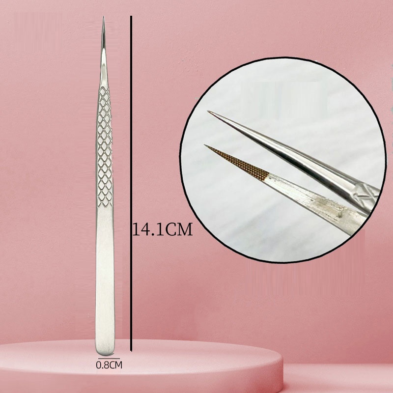 Pinzas para pestañas postizas con punta de fibra nanométrica para extensión de pestañas, Mega volumen, punta cerrada perfecta, aislamiento de bota, herramientas de maquillaje para artistas: Rojo