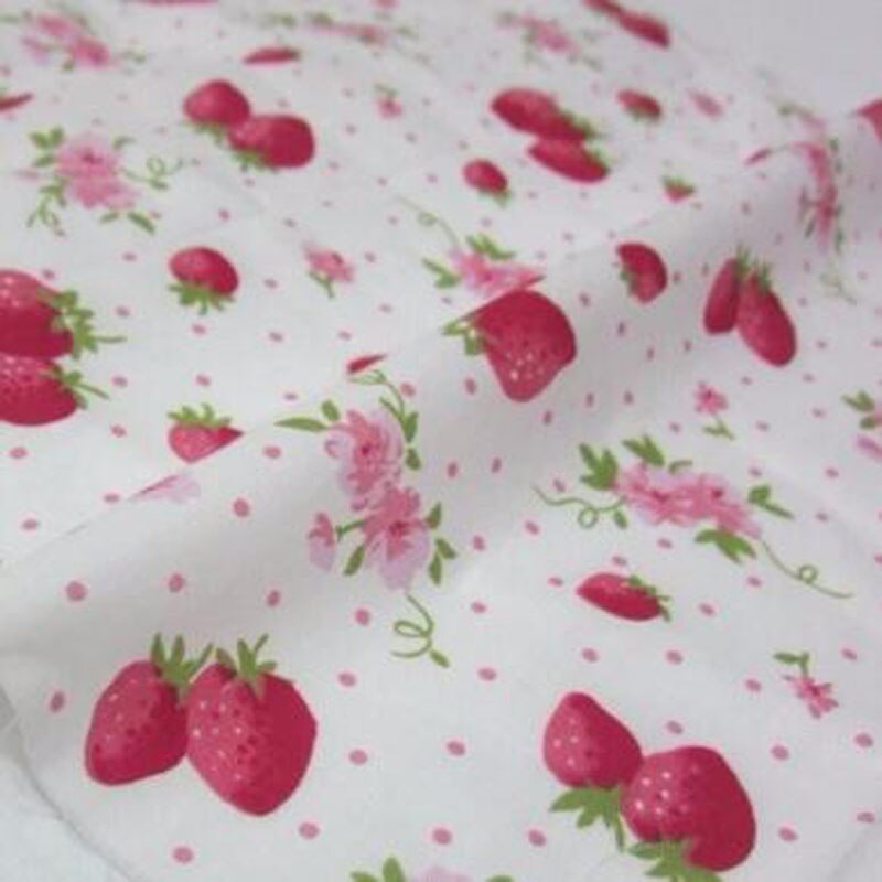 Sappige Aardbei polka dot Katoen Patchwork stof thuis Textiel Quilten stof voor het naaien van 100% katoen materiaal: strawberry