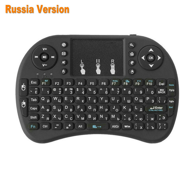 Tikigogo air mouse met touchpad i8 Mini Draadloze Toetsenbord afstandsbediening Russisch engels layout voor android smart tv box pc: Russian version