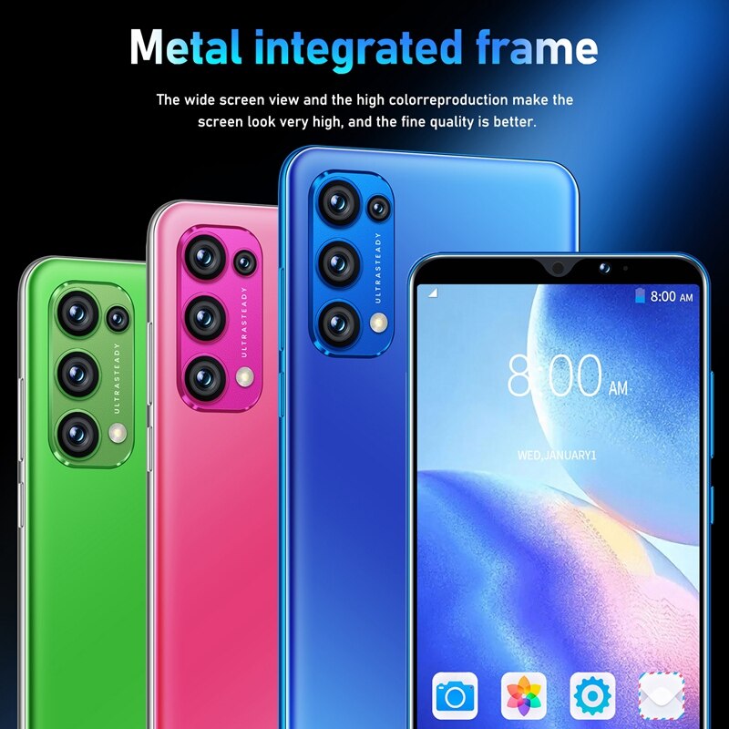 Reno 5 pro 5,8 inch smart phone 7731c quad core 1gb + 8gb rom dual sim dual standby android 7,0 mobile phone eu plug