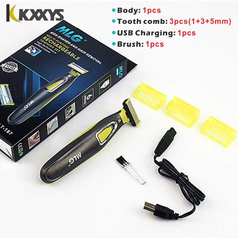 One Blade Hybrid Electric Trimmer Razor Shaver Waterproof Washable Beard Grooming Body Hair Groomer for Men and Women: KM187 1set