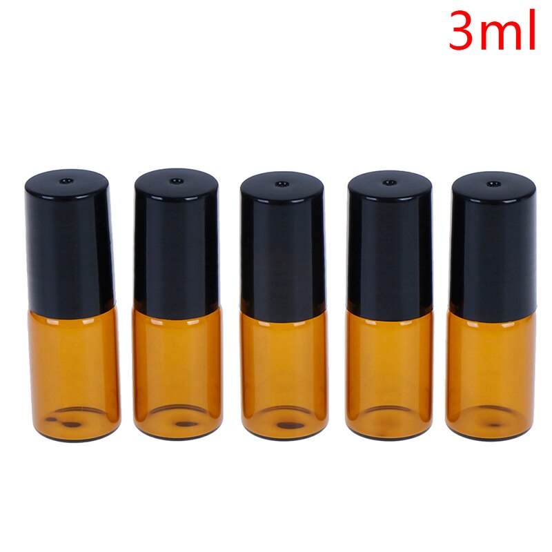 2/5/10 sztuk pusty stal nierdzewna metal bursztyn szkło olejek butelka typu rolka-na fiolki z kulką robić aromaterapii perfum: A2