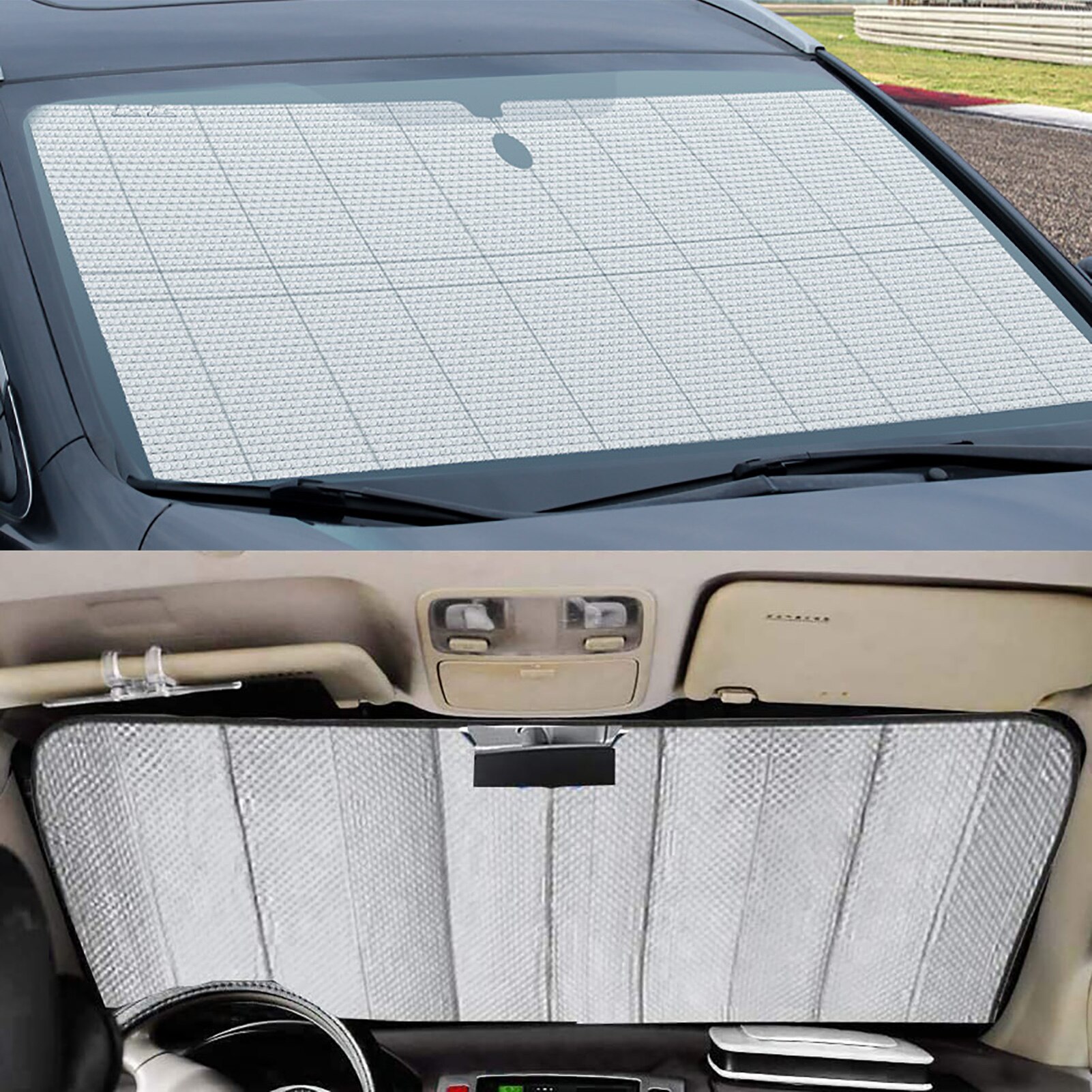 Portable Folding Car Sunshade Windshield Sunshield Summer Sun Visor Thickened Aluminum Foil Sun UV Prodoction Windscreen Cover