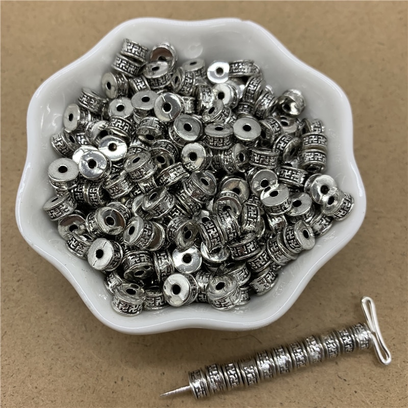 30pcs 6x6mm Alloy Spacer Beads Cap Jewelry Findings Charms Spacer Beads For Jewelry Making Necklace Bracelets Accessories