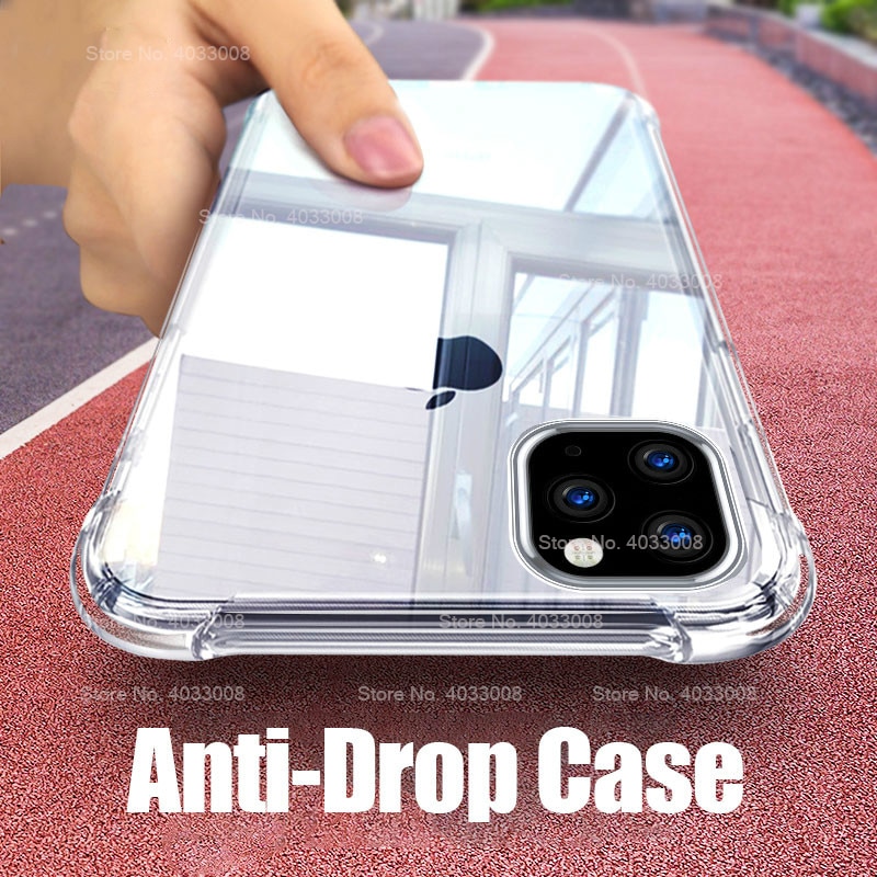 Soft Transparent Silicon Case for iPhone 12 11 Pro Max SE Shockproof Clear TPU Cover For iPhone 12 Pro Max XR X XS Max 7 8
