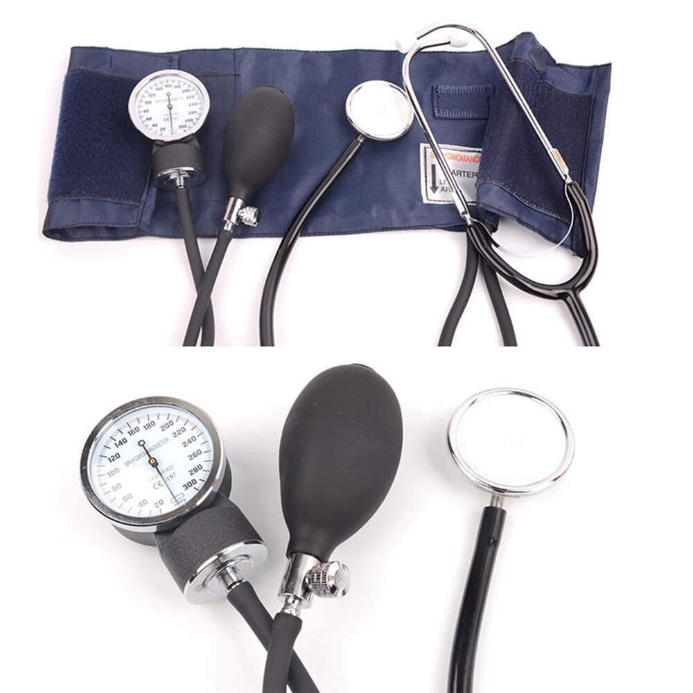 Reloj de presión arterial Manual con medidor de presión arterial, esfigmomanómetro de brazo para escuchar el corazón fetal, doble cabeza