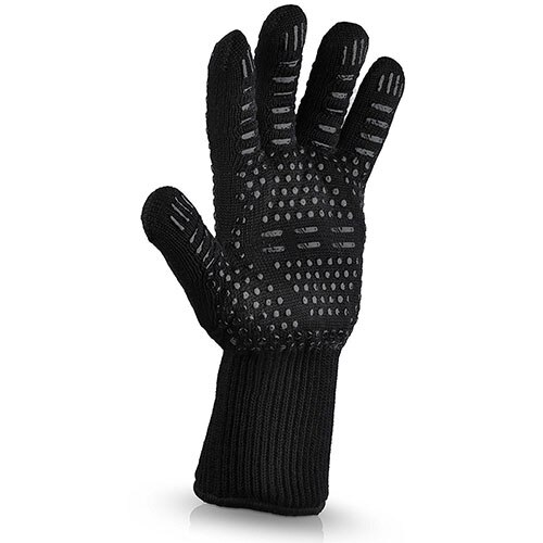 Varmebestandig tyk silikone madlavning bagning grillovne enipate 300-500 celsius ekstreme varmebestandige bbq handsker: 1pc bbq handske