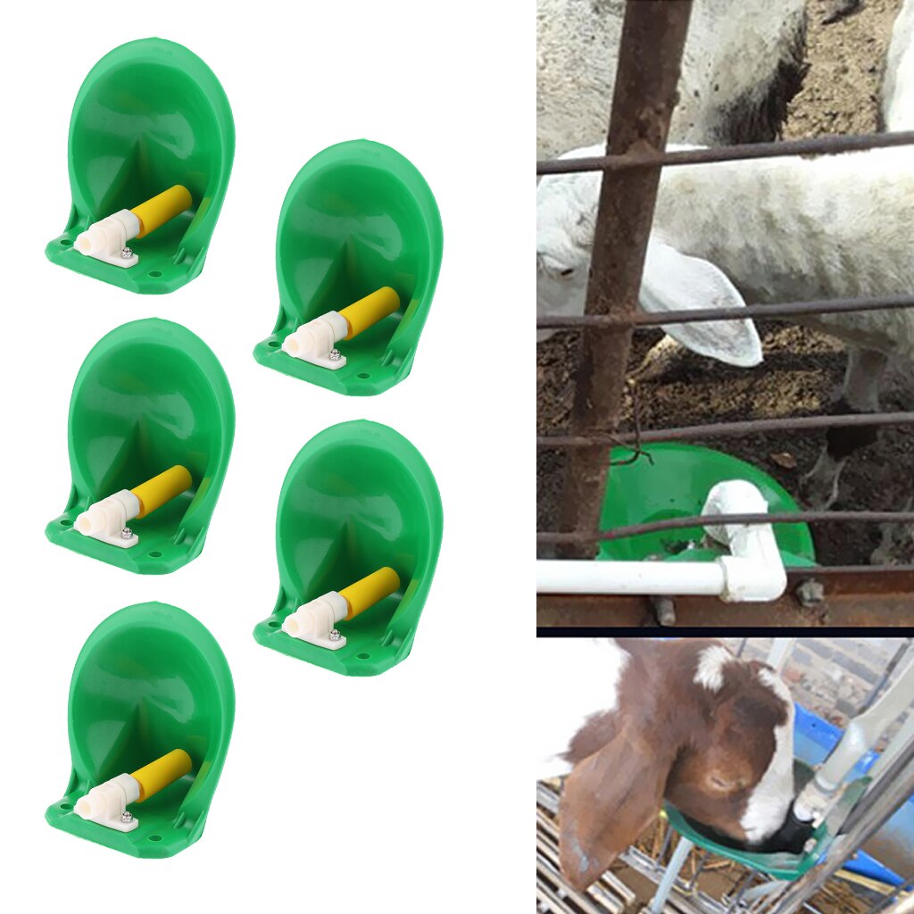 5 Pieces Plastic Automatic Waterer for Horses, Cows, Goats and Other Live Stock Suits for 20mm Pipe