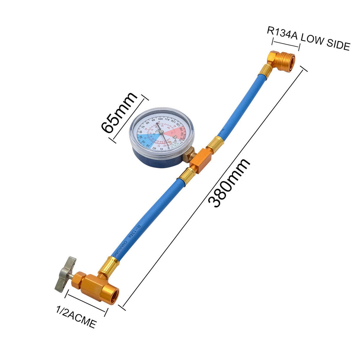 R134A Car Air Conditioning Hose Car Air Conditioning Refrigerant Recharge Measuring Kit Hose Gauge