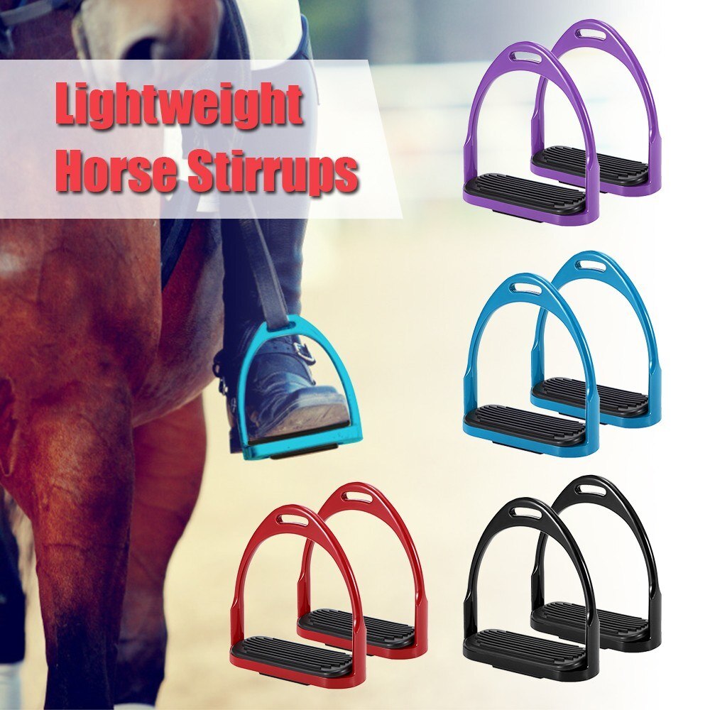 Ridebøjler flex aluminium hestesadel anti-skrid hestepedal hestesikkerhedsudstyr