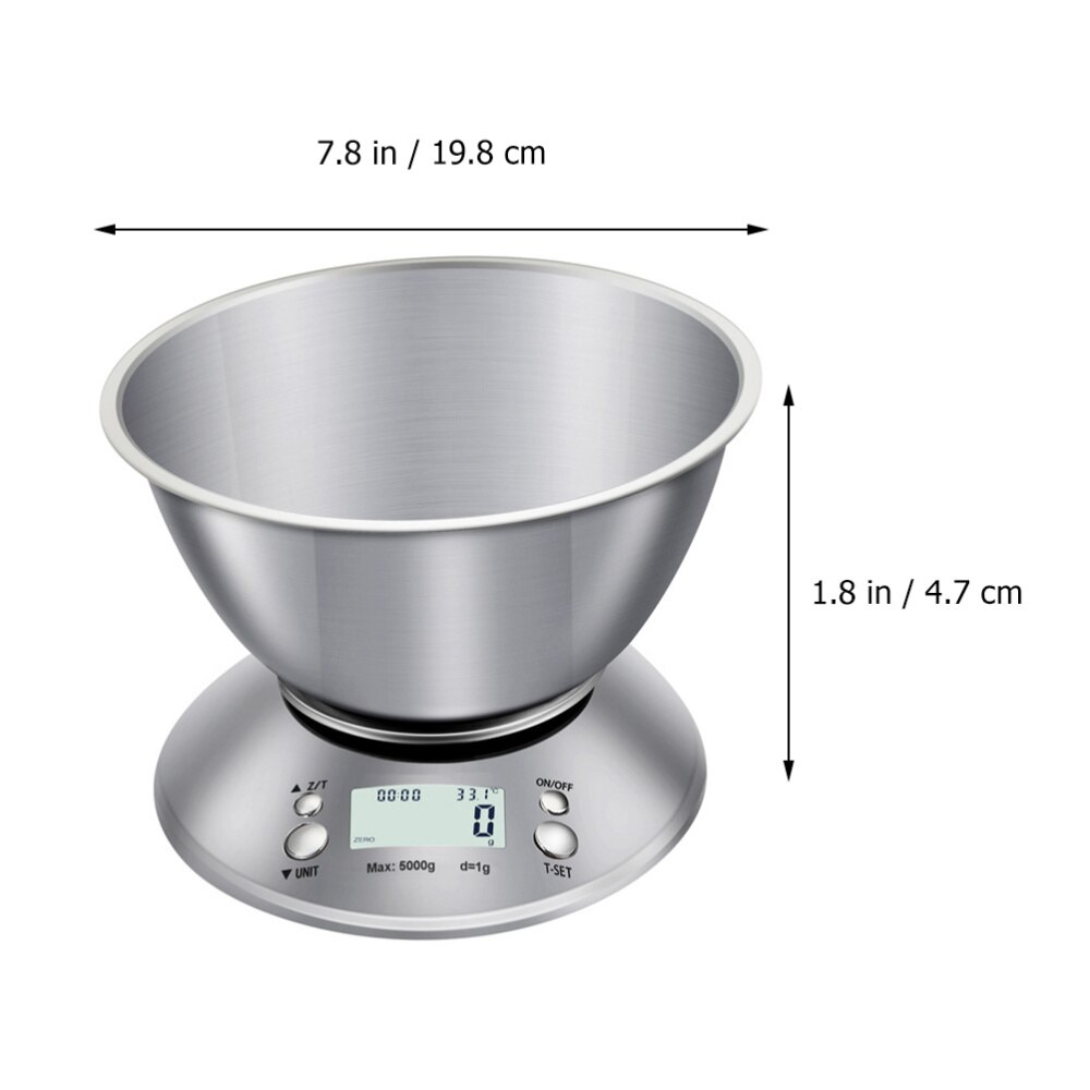 1pc Stainless Steel Food Scale Digital Kitchen Scale Weight Scale kitchen Measuring Tools(Battery)
