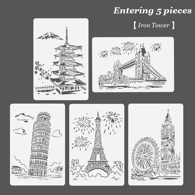 5 Pcs Magic Scratch Art Doodle Pad Sand Painting Cards Early Educational Learning Drawing Toys for Children Kids Craft: 5 Pcs towers