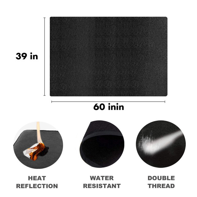 1 Piece Fireproof Fire Mat Floor Lawn Protection BBQ Grill Pad Rug Firepad Cover Floor Rug Camping Home Grill Mat: 39 60 inches