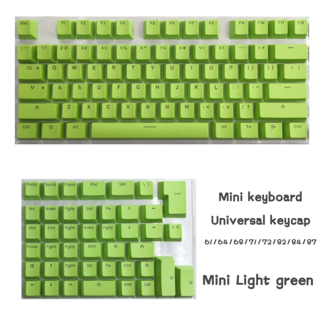 Eagiacme PBT Tastenkappen Für Mini Mechanische Tastatur Anzug Für 61/64/68/71/82/84 Layout Tastatur Mit Transparent RGB Buchstaben: Green