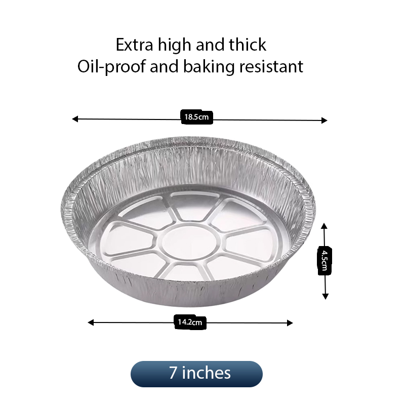 Sartenes redondas de papel de aluminio con tapas transparentes, horno congelador seguro para almacenar sobras, hornear y cocinar, 7 pulgadas, 20 paquetes