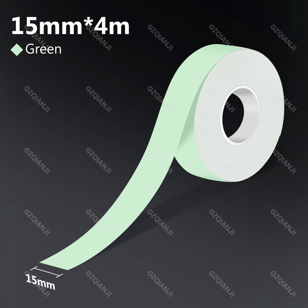 Thermische Label Printer Marklife M1 & Doorlopend Kleur Label Papier (15Mm X 4M), Compatibel Voor P11/P12/P15/P50/Q30/D30 Label Maker: Licht Groen