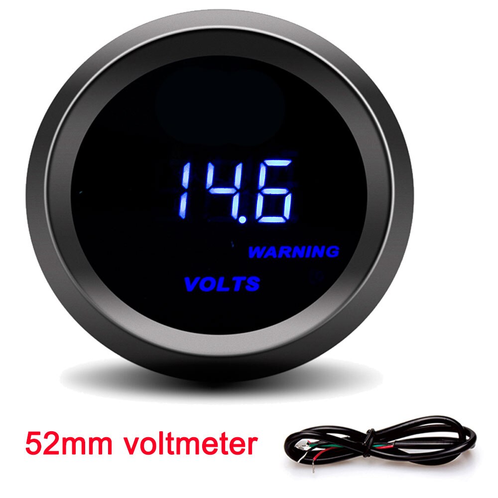 52mm Car Digital Tachometer Turbo Boost Gauge PSI BAR Water Temp Oil Temp Oil Pressure Gauge Voltmeter Rpm Meter Warning Light: voltmeter