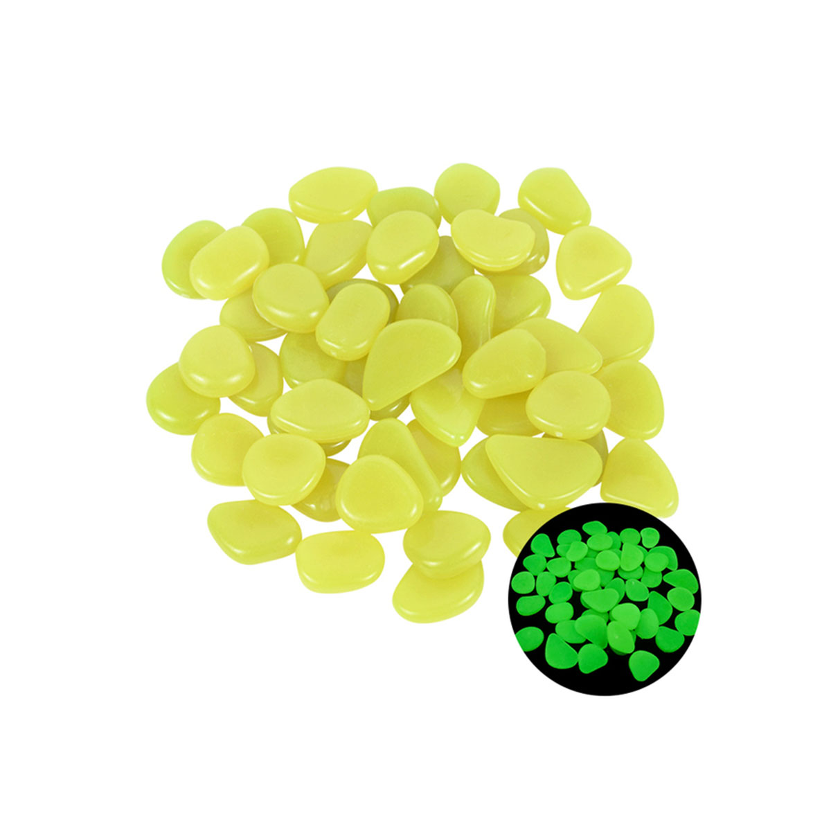 50/100 Uds. De guijarros de jardín, decoración brillante, piedras luminosas, acuario, grava, arena, patio colorido, acera, pecera, suministros para macetas: L / Gris oscuro