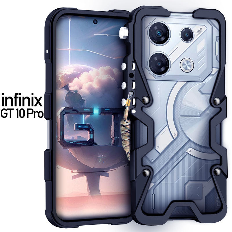 Carcasă metalică pentru infinix  gt 20 gt10 pro, cadru metalic din aluminiu, rezistentă la șocuri, pentru infinix note 30 40 pro zero 30: Albastru cerul