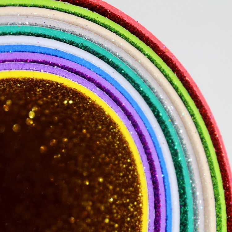 Kinder Handgemachte Handwerk Material Regenbogen Farbe A4 20X30 CM EVA Shiny EVA Papier Kindergarten DIY papier mit zurück gum gld3 10 stücke