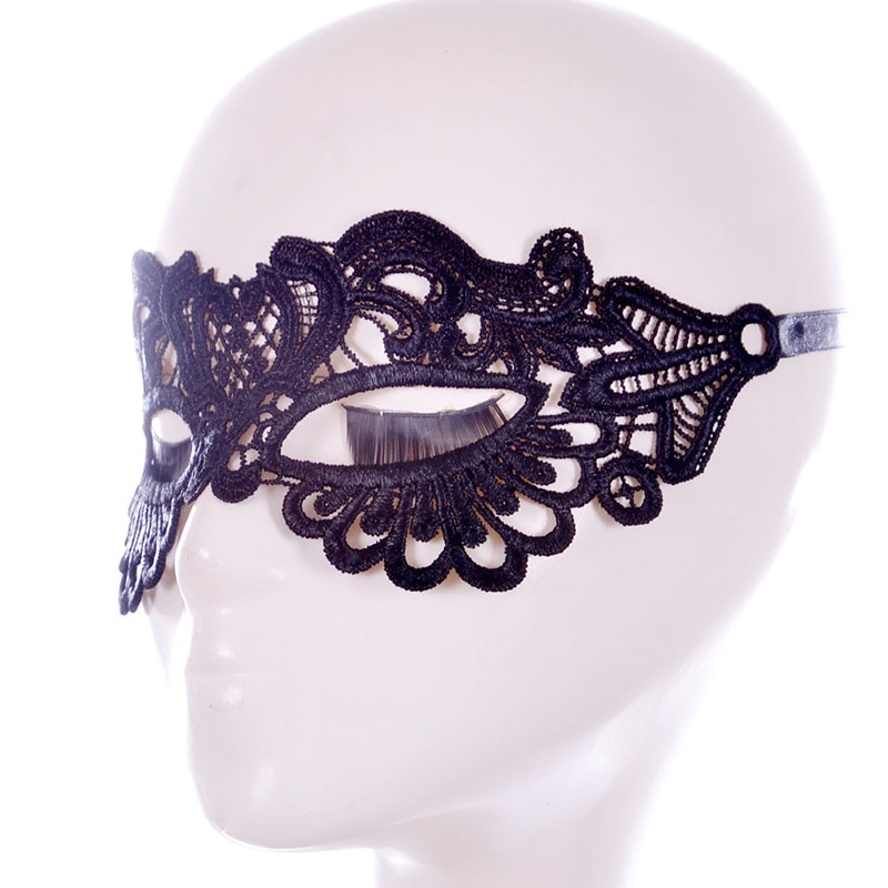 Svart sexy blondere maske maskerade maske til karneval halloween mardi øyemaske halv ansikt ball fest masker festlig festutstyr
