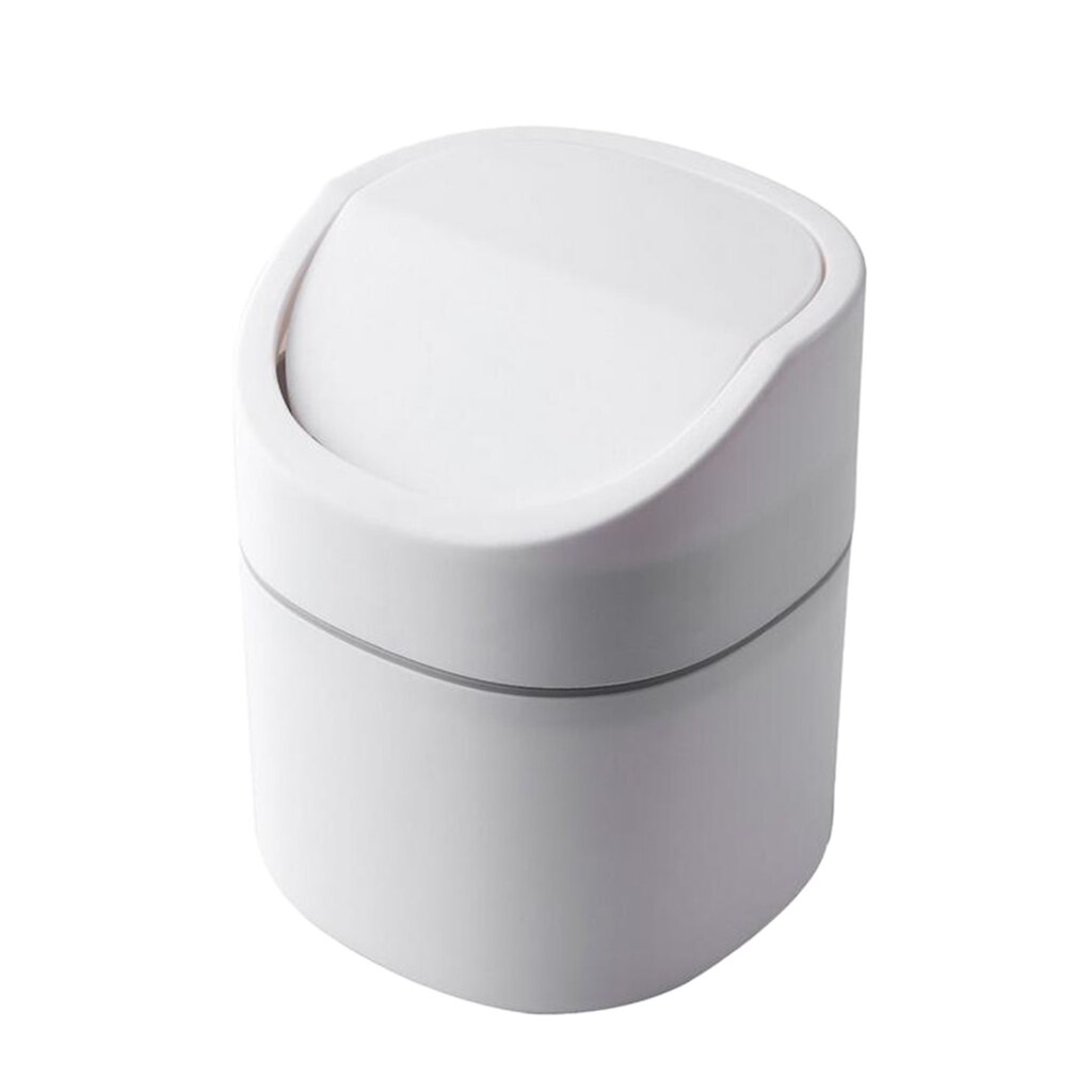 Poubelle de bureau poubelle poubelle couverte pour bureau de salon: White with Swing Lid
