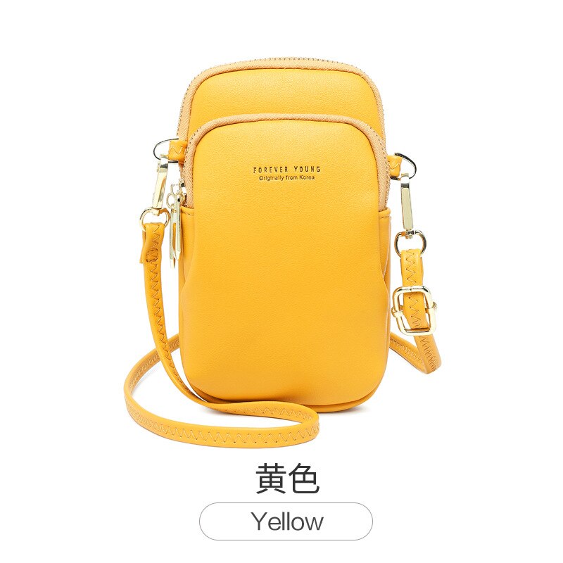 Kleine Frauen Taschen PU Leder Messenger Bag Umhängetasche Handy Schulter Tasche Mini Schulter Tasche Weibliche Geldbörse Bolso Pujer: yellow