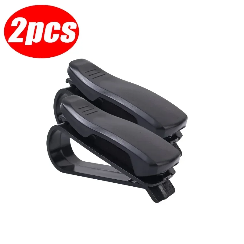 Clip de fibra de carbono para gafas de sol, soporte ajustable de 180 grados, Universal, para coche, 2 piezas: Naranja