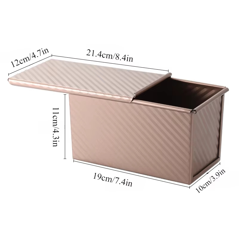 Kastenform aus Kohlenstoffstahl mit Deckel zum Backen von Brot, Sandwichform, rechteckige Toastform mit Anti-Kette, Küchen-Backwerkzeug: verrotten