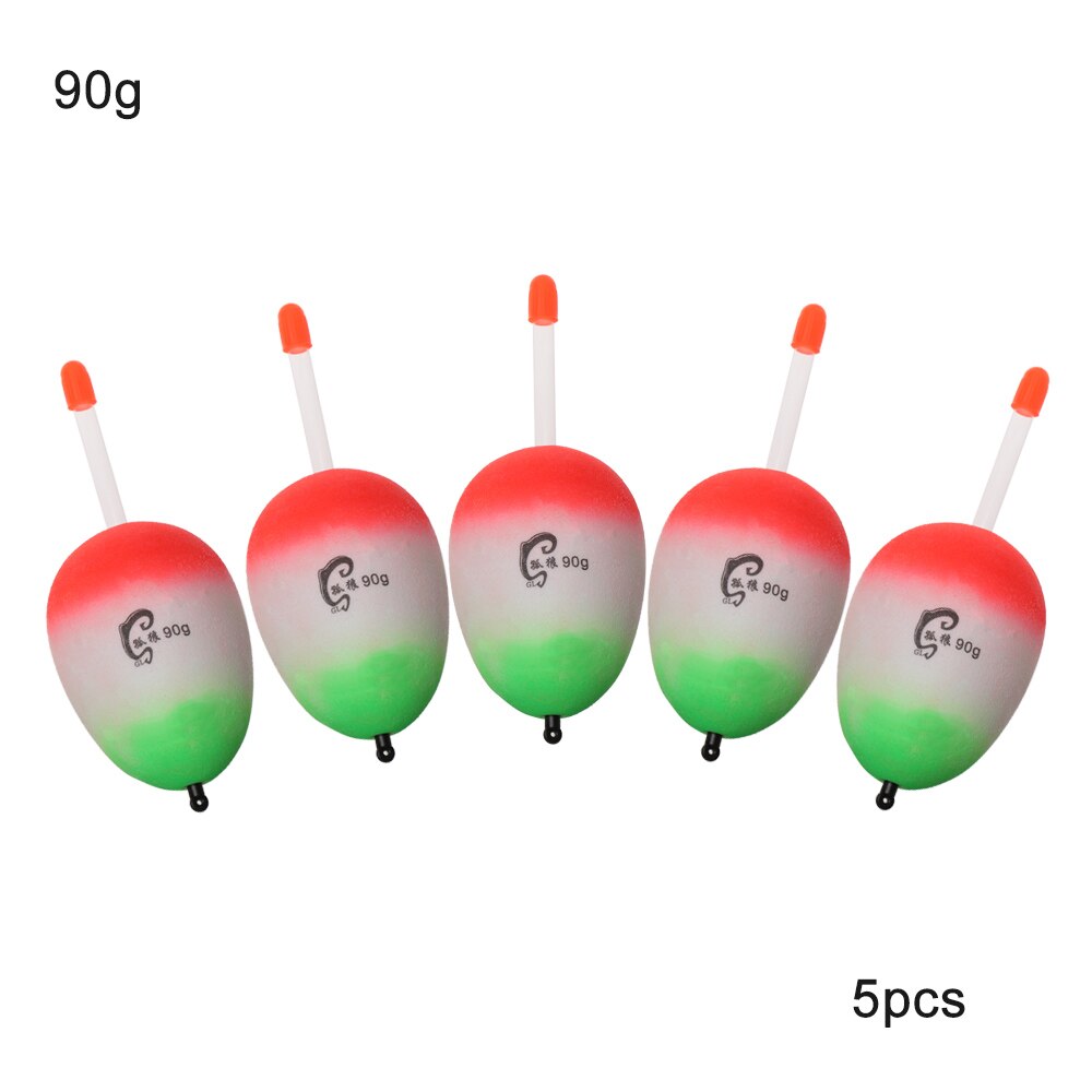 Ensemble de 5 pièces de flottaison en mousse EVA, boule de pêche lumineuse, Bobber, 10g/15g/20g/30g/40g/50g/80g/90g/100g: 90g