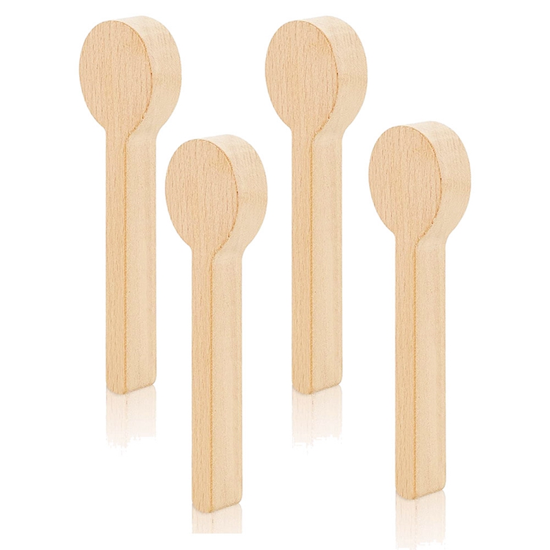 4 Pcs Wood Carving Spoon Blank Beech Wood Unfinished Wooden Craft Whittling Kit for Whittler Starter: Default Title