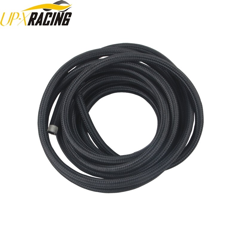 AN4 auto nylon stainless double braided hose black fuel oil gas hose fitting oil cooler fitting hose