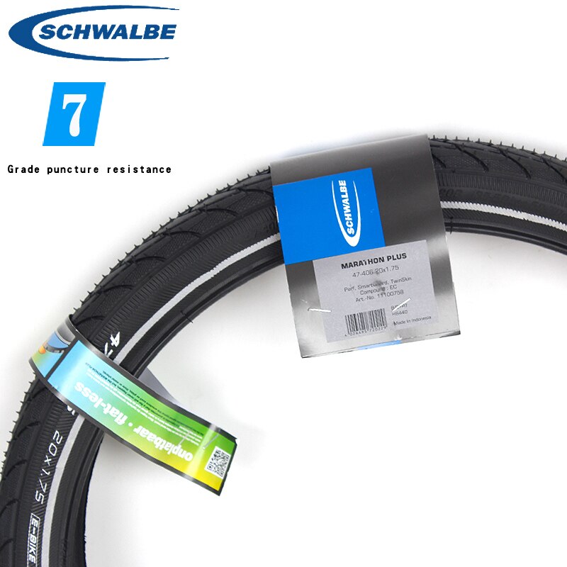 Schwalbe marathon plus däck 16 tum 406 20 tum ståltråd stickskyddat 16*1.35 20*1.35 1.75 liten hjuldiameter resande däck