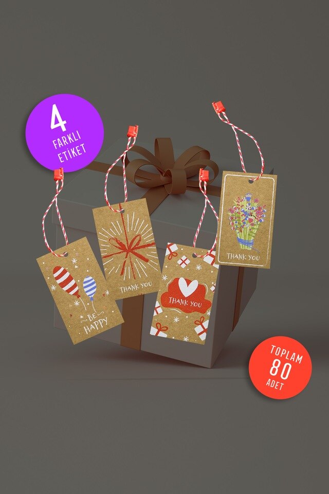 Kraft Sticker Pakket Label 5-ING 80 Pcs 5X85 Cm 482002148