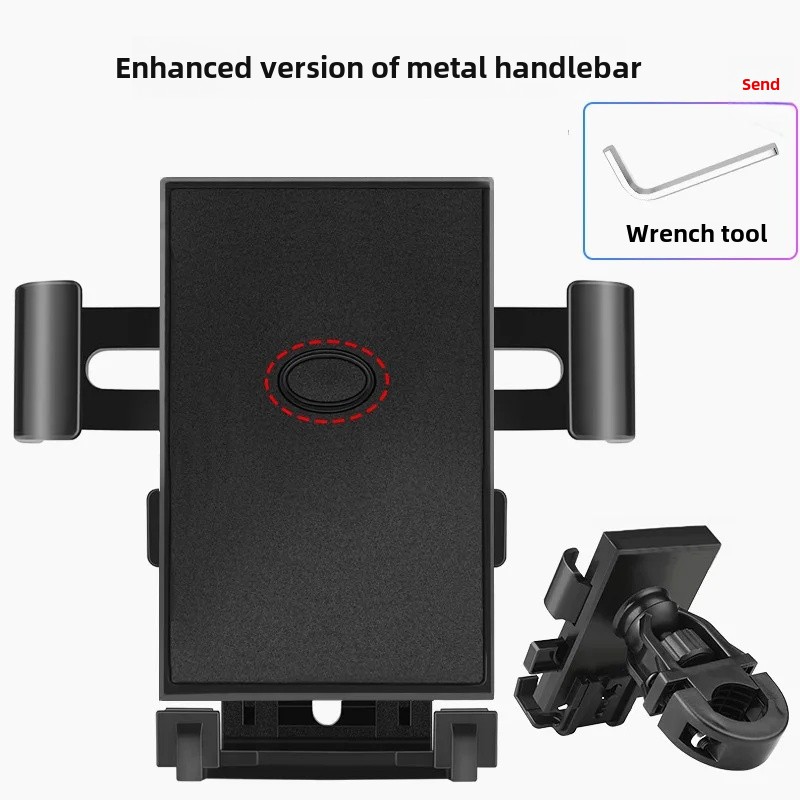 Neues Modell eins-klicken sperren Fahrrad-Handyhalter Elektrofahrzeug Motorrad Automatisches Schloss Ständer Handyhalterung Reiten: Weiß