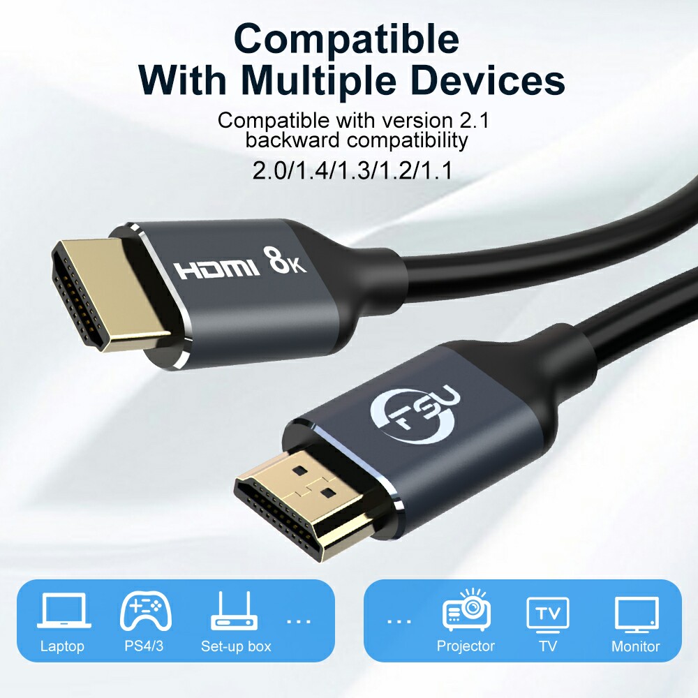 Cavo compatibile HDMI 8K 8K/60Hz 4K/120Hz HDTV cavo digitale HDR 48Gbps ad alta velocità per PS5 PS4 Xbox 8K compatibile HDMI 2.1 Cabo